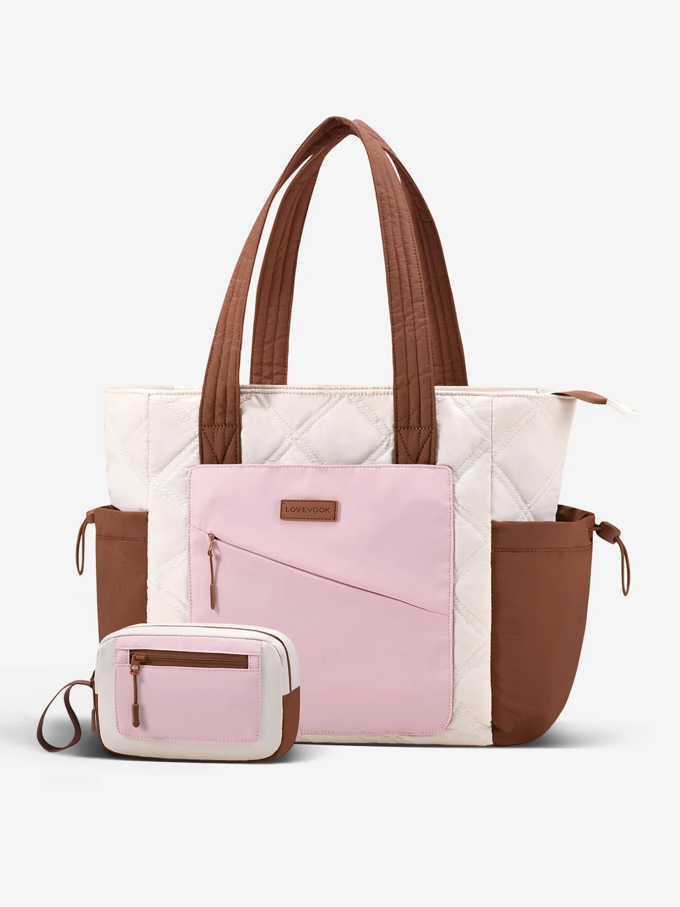 2Pcs Quilted Puffer Tote Bag, 15.6" 17.3" - Image 15
