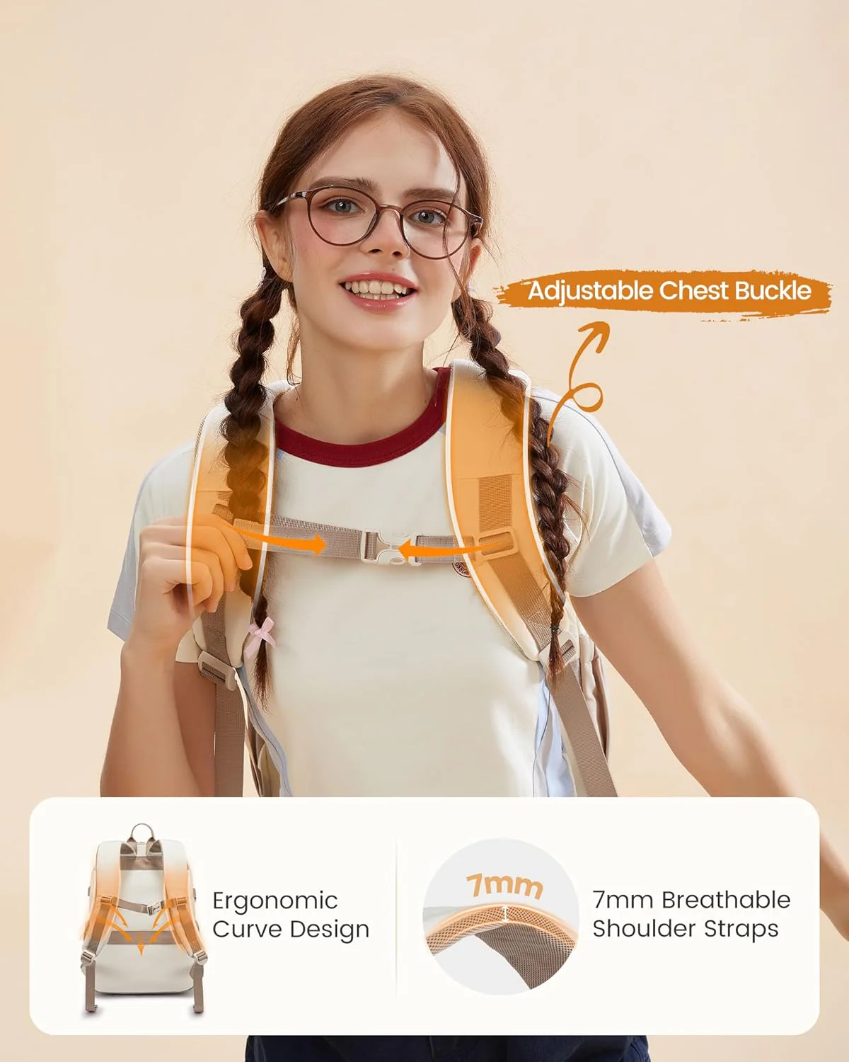 Cute School Backpack, 15.6", 4423 - Image 6