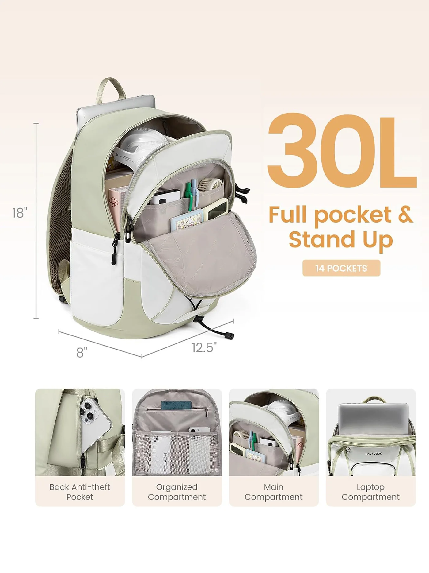 Lightweight Laptop Backpack, 15.6"-18", 4572 - Image 4