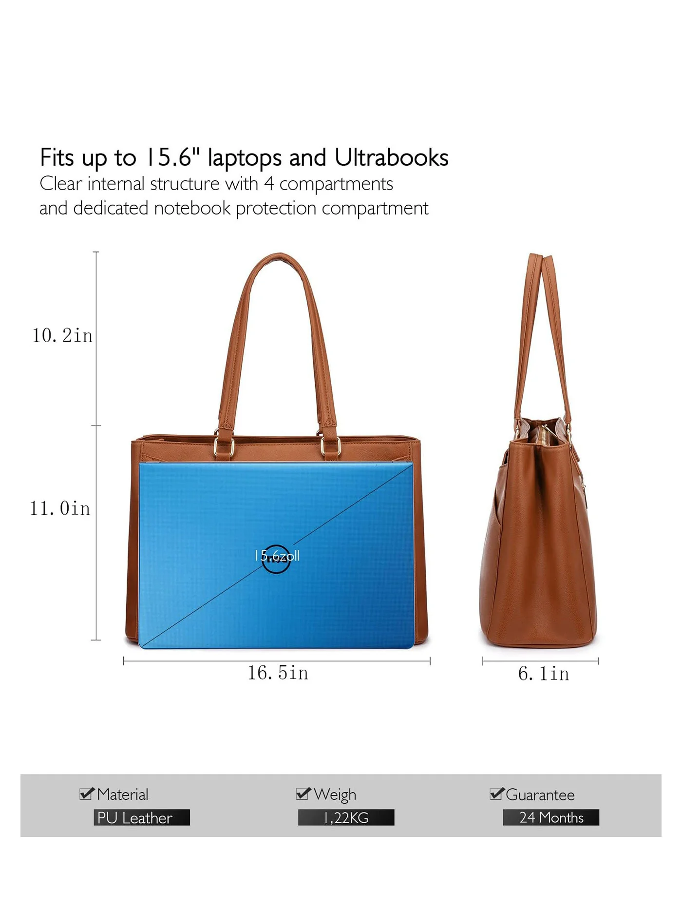 Laptop Shoulder Bag, 15.6" - Image 4