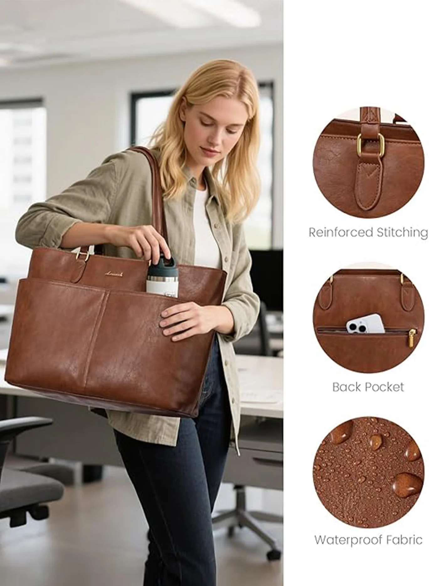 Vintage Laptop Tote Bag 15.6" 17.3" - Image 7