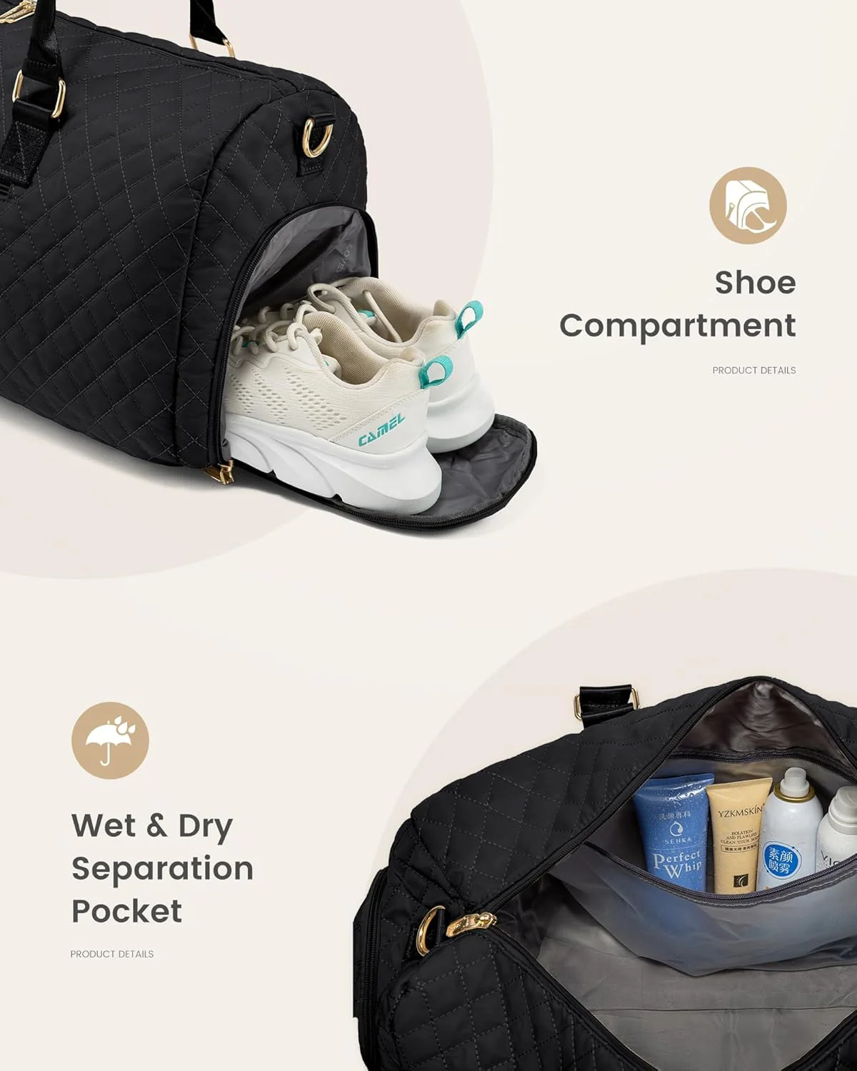 2Pcs Duffel Bag with Toiletry Bag - Image 12