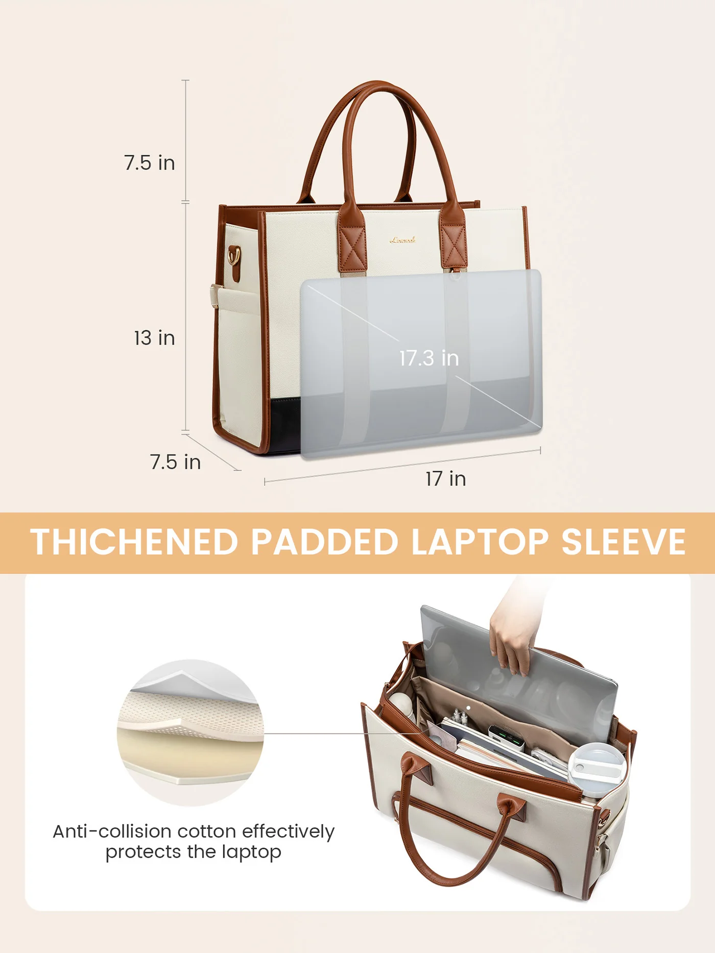 Lunch Compartment Tote Bag 15.6" 17.3" - Image 5