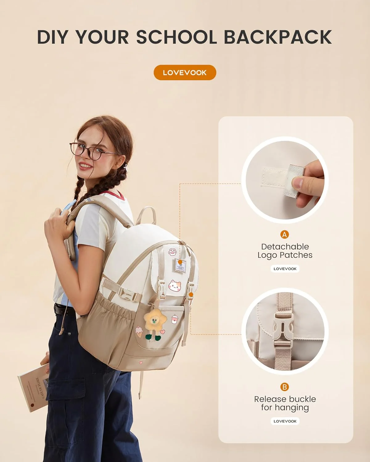 2Pcs Travel College Backpack, 15.6", 5009 - Image 6